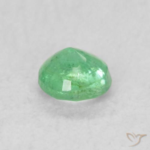 Esmeralda verde intenso Natural 0.16ct, Corte Redondo, SI