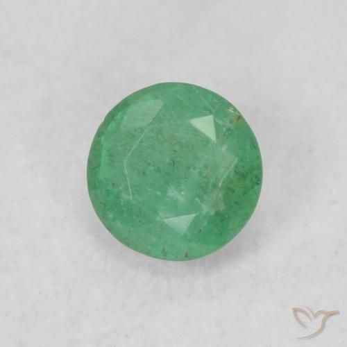 Esmeralda verde escuro Natural 0.18ct, Redondo, SI