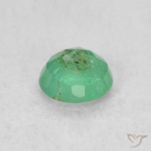 Esmeralda verde escuro Natural 0.18ct, Redondo, SI