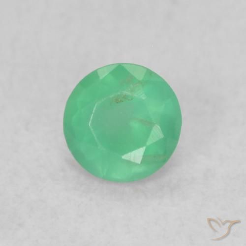 0.15ct Natural Verde Trevo Claro Esmeralda, Redondo, SI