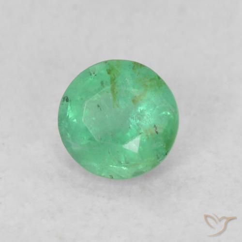 Esmeralda Verde amarelado Natural 0.17ct, Redondo, SI