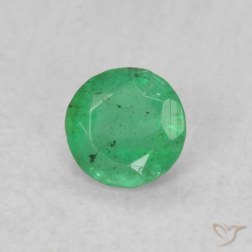 Esmeralda Verde amarelado Natural 0.16ct, Redondo, SI