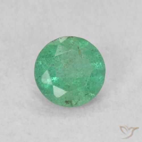 0.14ct Natural Verde médio Esmeralda, Redondo, SI
