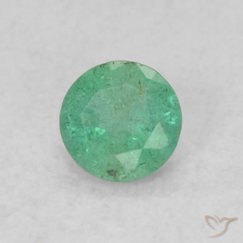 Esmeralda Verde médio Natural 0.14ct, Redondo, SI