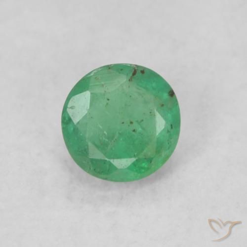 0.17ct Natural Verde claro fresco Esmeralda, Redondo, SI