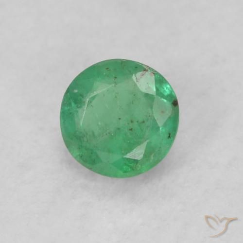 Esmeralda Verde claro fresco Natural 0.17ct, Redondo, SI