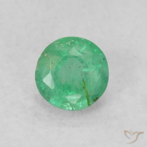 0.18ct Natural verde pistache Esmeralda, Redondo, SI