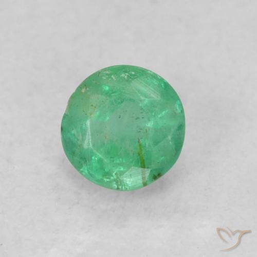 Esmeralda verde pistache Natural 0.18ct, Redondo, SI