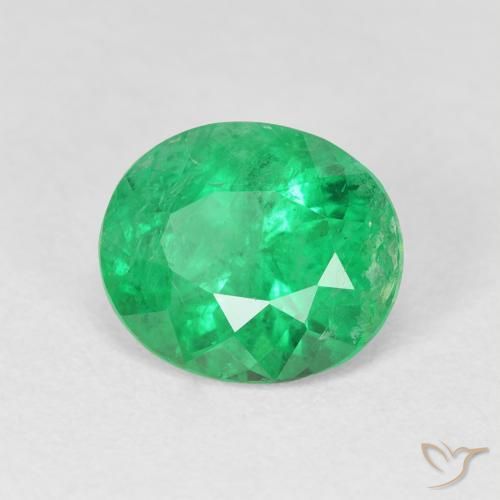 Esmeralda verde intenso Natural 2.38ct, oval, VS-SI