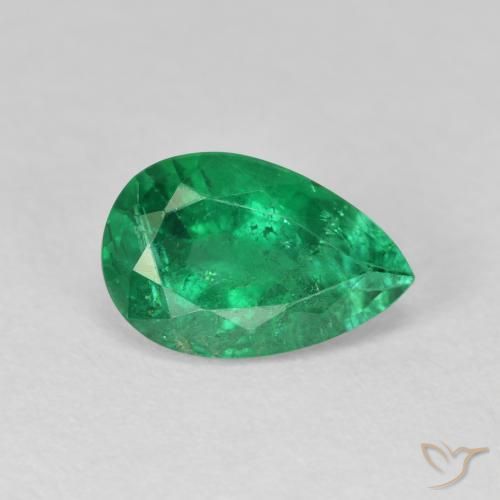 Esmeralda verde quente Natural 2.20ct, Formato de pêra, VS-SI