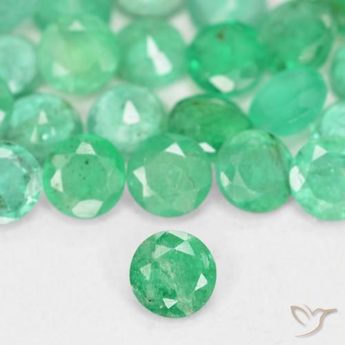 Esmeralda verde natural 0,15ct, corte redondo, SI