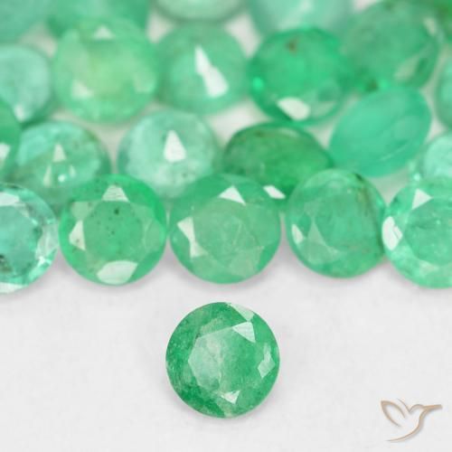 Esmeralda verde natural 0,15ct, corte redondo, SI