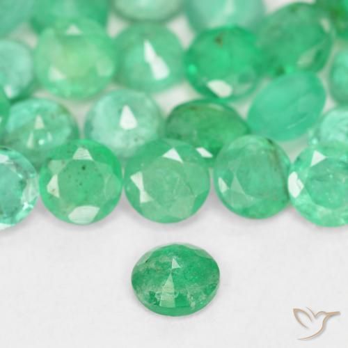 Esmeralda verde natural 0,15ct, corte redondo, SI