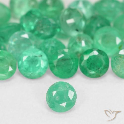Esmeralda verde natural 0,15ct, corte redondo, SI
