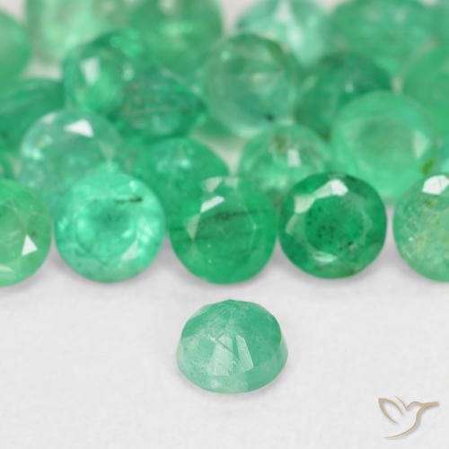 Esmeralda verde natural 0,15ct, corte redondo, SI