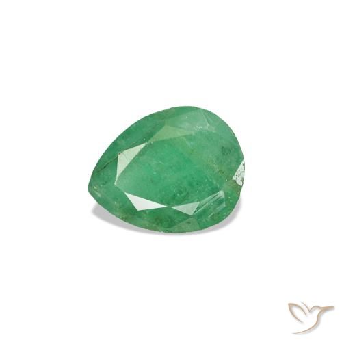 0.33ct verde esmeralda, formato de pêra, SI