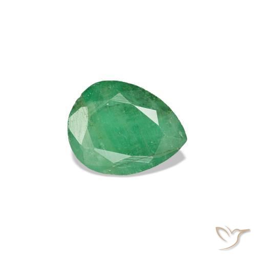 Esmeralda verde natural 0,33ct, formato de pêra, SI