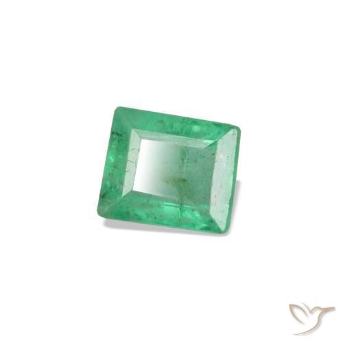 Esmeralda verde natural 0,11ct, baguete, SI