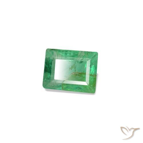 Esmeralda verde natural 0,13ct, baguete, SI