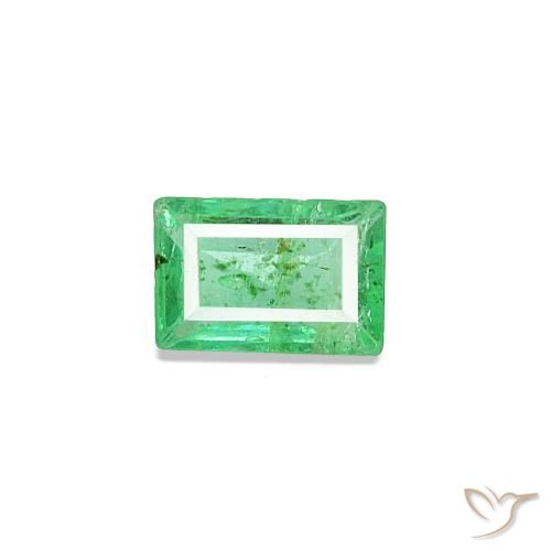 0.15ct verde elétrico Esmeralda, baguete, VS-SI
