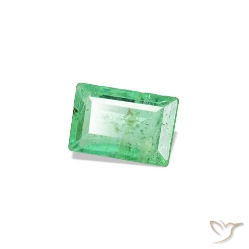 Esmeralda verde elétrico Natural 0.15ct, baguete, VS-SI