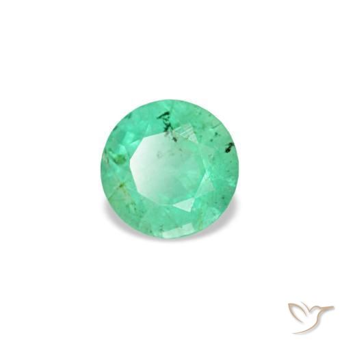 Esmeralda verde natural 0,16ct, corte redondo, SI