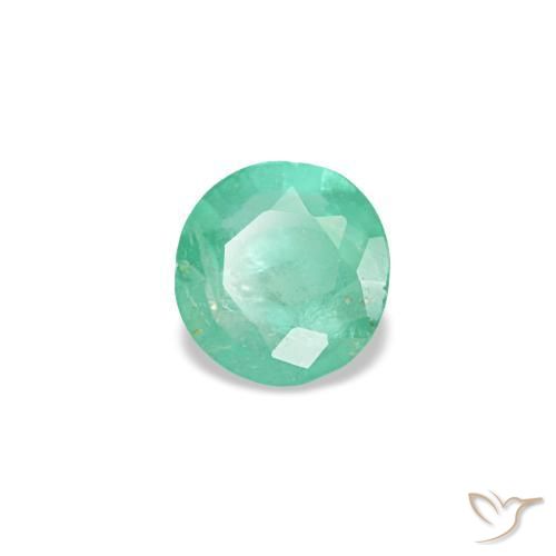 Esmeralda verde natural 0,16ct, corte redondo, SI