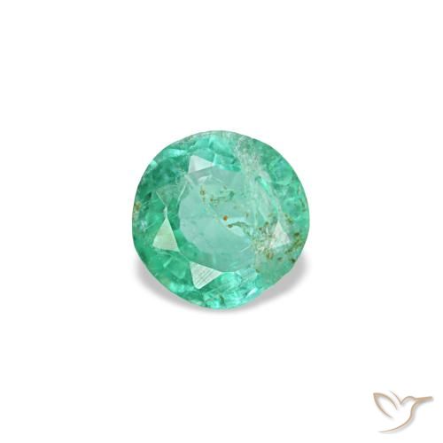 Esmeralda verde natural 0,19ct, corte redondo, SI