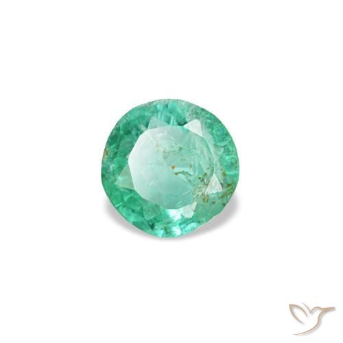 Esmeralda verde natural 0,19ct, corte redondo, SI