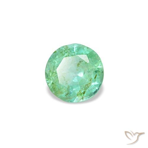 Esmeralda verde natural 0,18ct, corte redondo, VS-SI