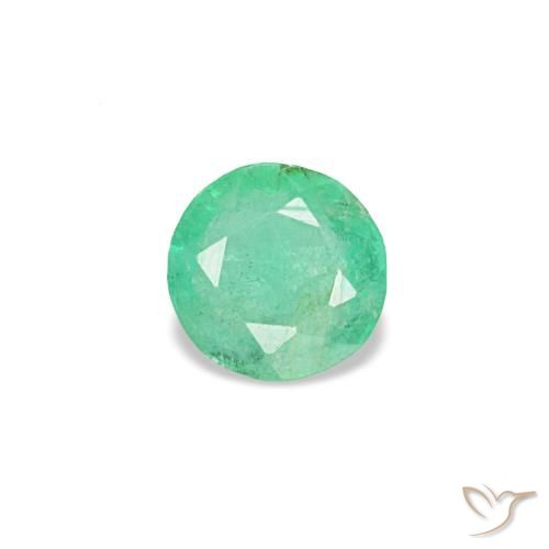 Esmeralda verde natural 0,19ct, corte redondo, VS-SI