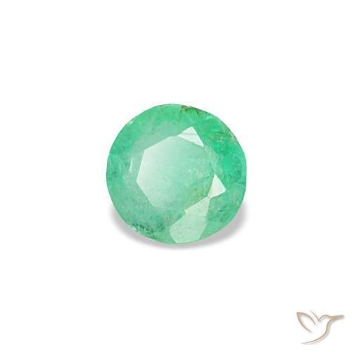 Esmeralda verde natural 0,19ct, corte redondo, VS-SI