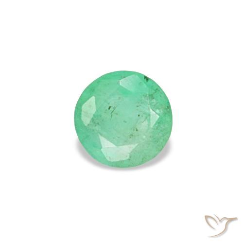Esmeralda verde natural 0,17ct, corte redondo, VS-SI