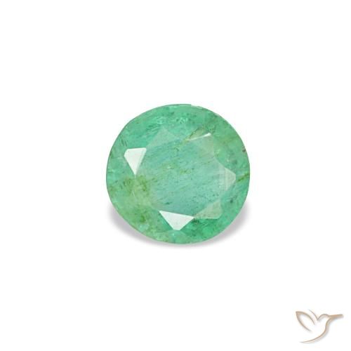 Esmeralda verde natural 0,19ct, corte redondo, VS-SI