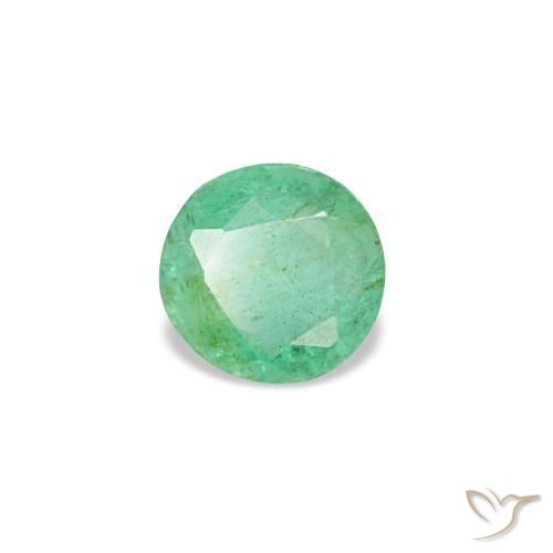 Esmeralda verde natural 0,19ct, corte redondo, VS-SI