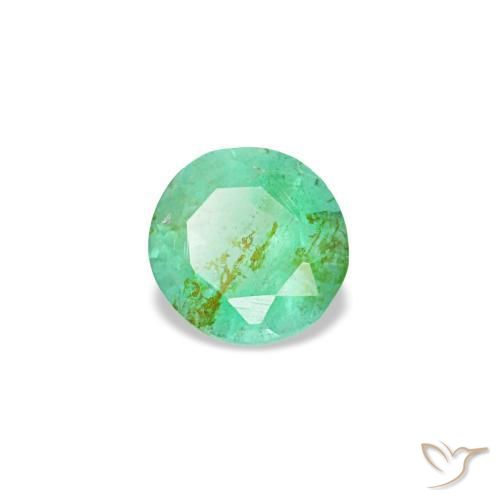 Esmeralda verde natural 0,17ct, corte redondo, VS-SI