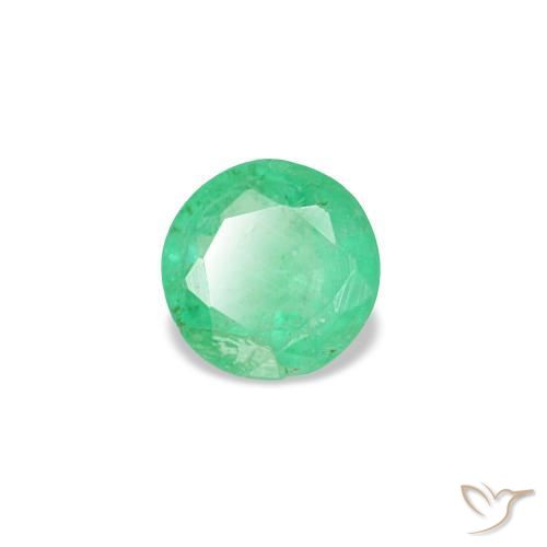 Esmeralda verde natural 0,19ct, corte redondo, VS-SI