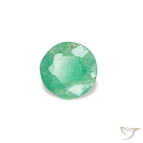 Esmeralda verde natural 0,16ct, corte redondo, VS-SI