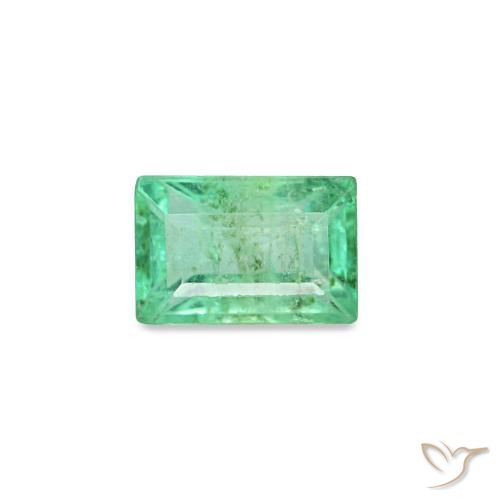 Esmeralda verde natural 0,19ct, baguete, VS-SI