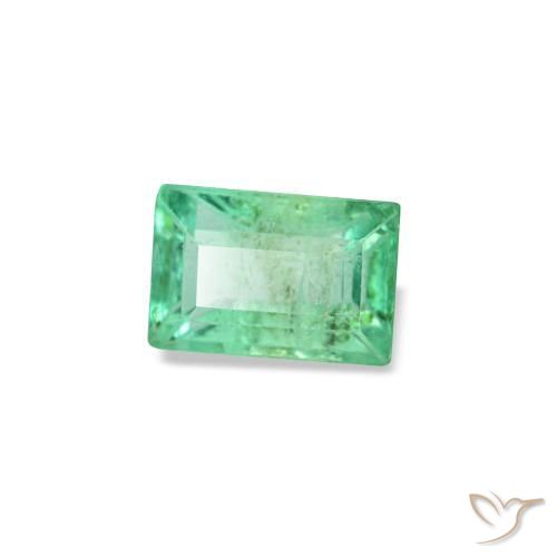 Esmeralda verde natural 0,19ct, baguete, VS-SI