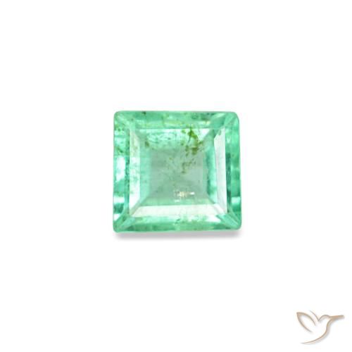 Esmeralda verde natural 0,12ct, quadrado, VS-SI