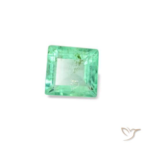 Esmeralda verde natural 0,12ct, quadrado, VS-SI