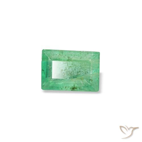 Esmeralda verde natural 0,16ct, baguete, VS-SI