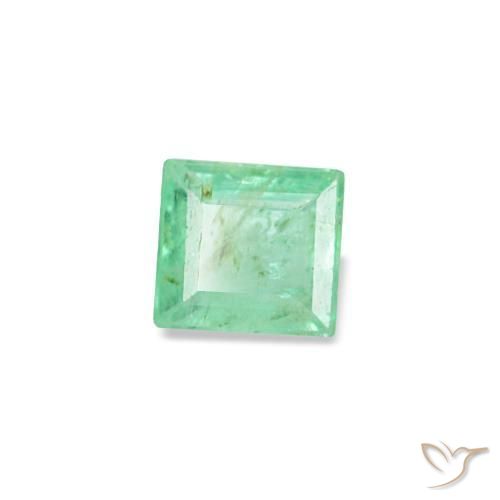 Esmeralda verde natural 0,14ct, baguete, SI