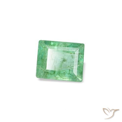 Esmeralda verde natural 0,14ct, baguete, SI