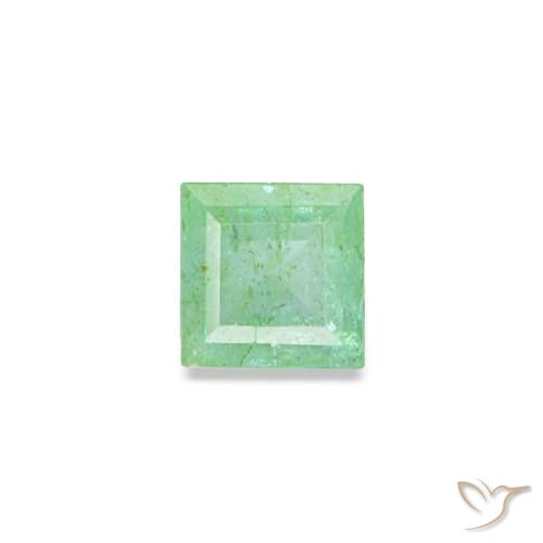 Esmeralda verde natural 0,09ct, quadrado, SI