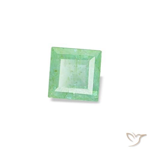 Esmeralda verde natural 0,09ct, quadrado, SI
