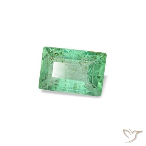 Esmeralda verde natural 0,17ct, baguete, SI