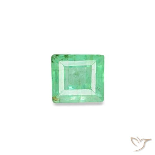 0.13ct Natural Verde brilhante Esmeralda, Baguete, SI, Photo A