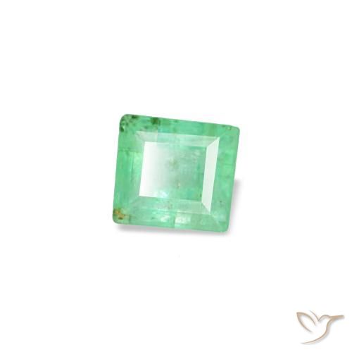 Esmeralda verde natural 0,13ct, baguete, SI